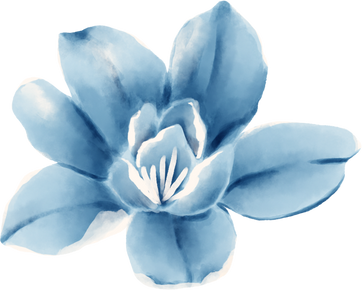 Watercolor Individual Blue Flower